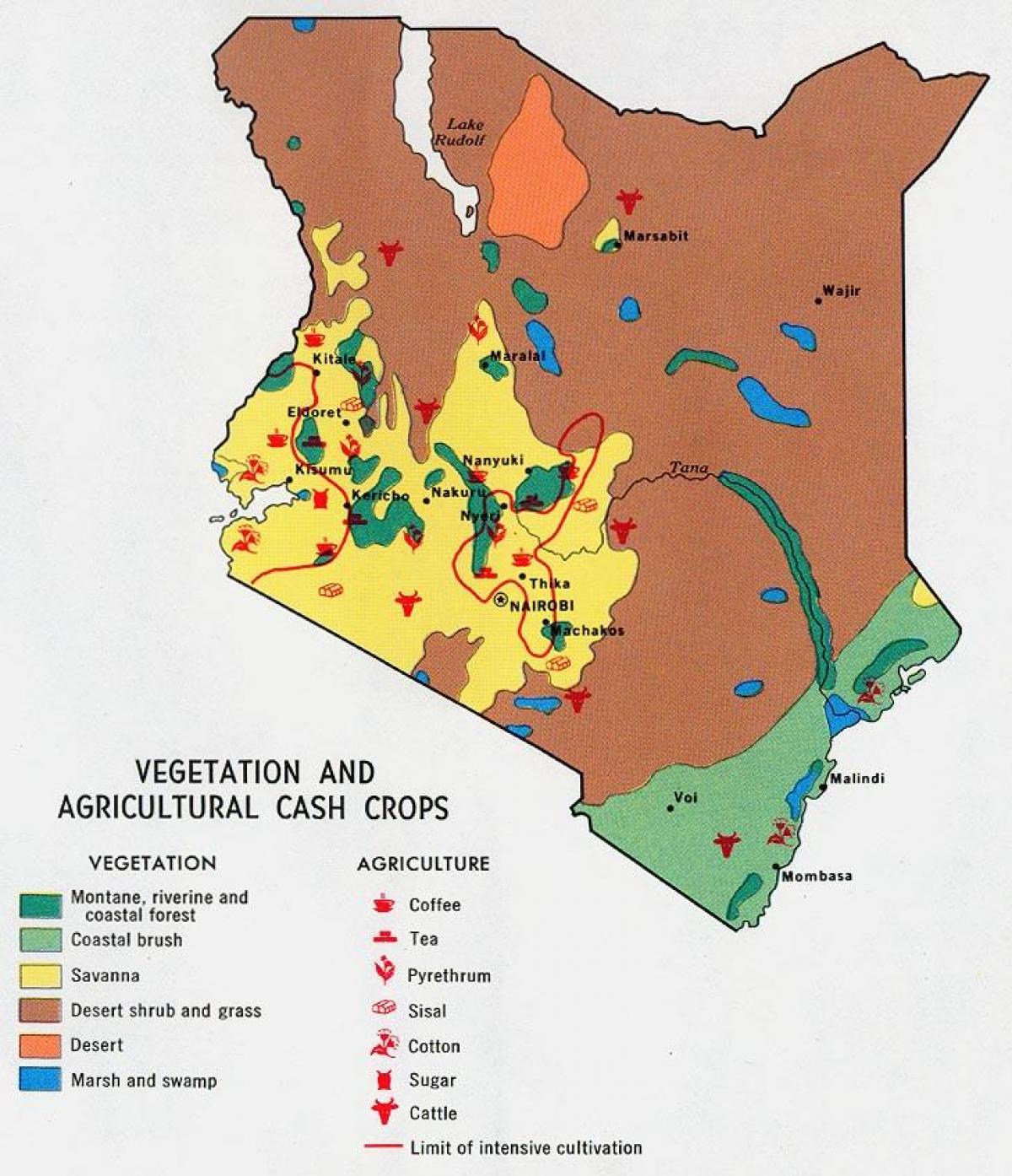 kartta Kenian luonnonvarat