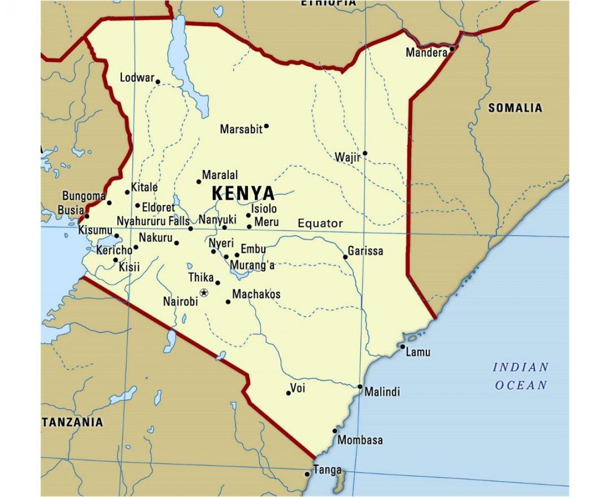 päiväntasaajan Keniassa kartta