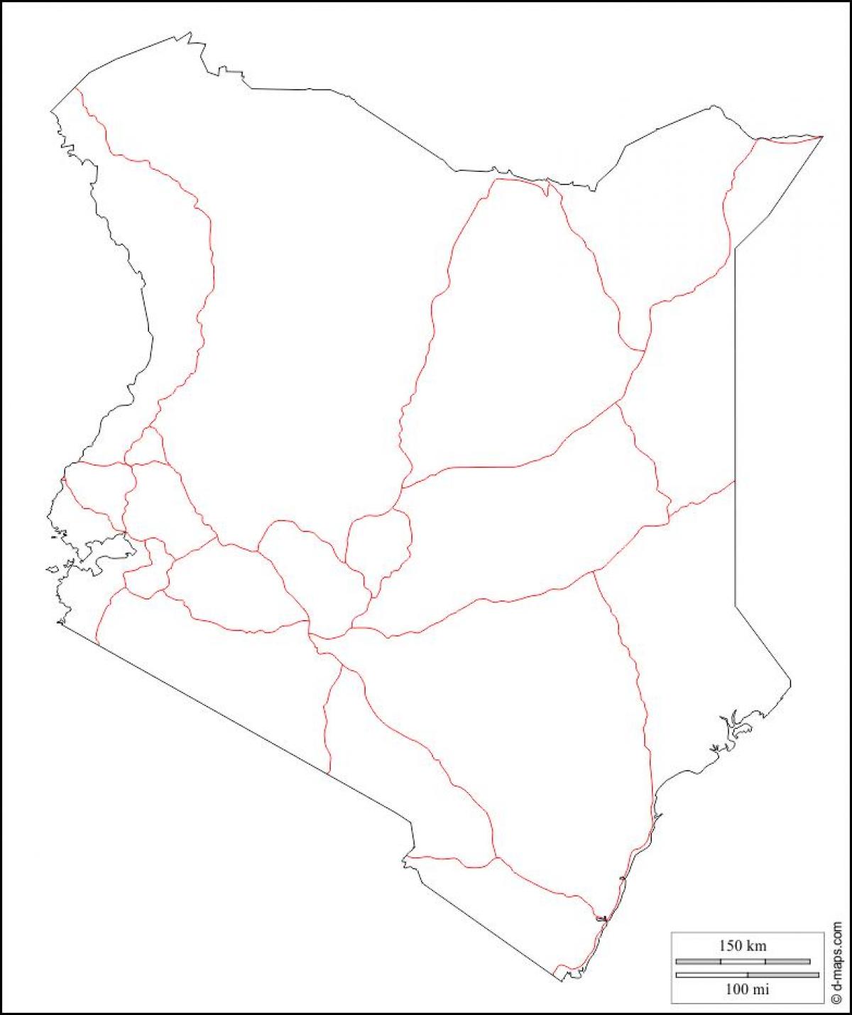 Kenia tyhjä kartta