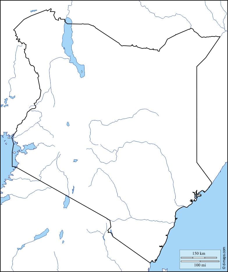 kartta tyhjä kartta Kenia