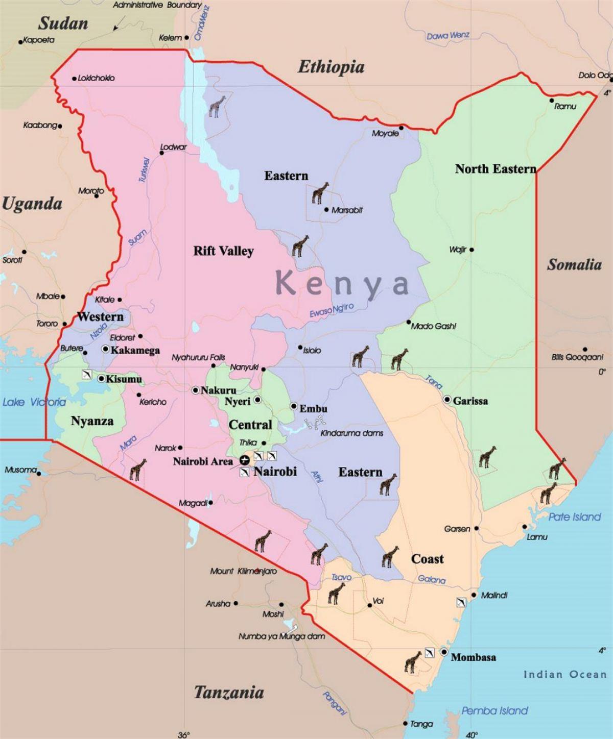 suuri kartta Kenia