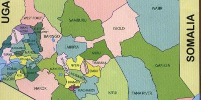 Maakunnat Kenian kartta