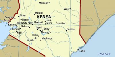 Kartta Kenian kaupungit